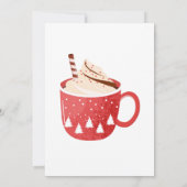 クリスマスホットココアの赤いクリスマスツリーカップ 招待状 (裏面)