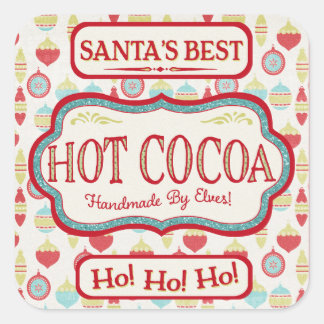 クリスマスホットココアチョコレートシール スクエアシール