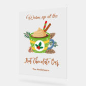 クリスマスホットココアチョコレートバーサインのポスター アクリルサイン (傾斜)