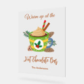 クリスマスホットココアチョコレートバー アクリルサイン (傾斜)