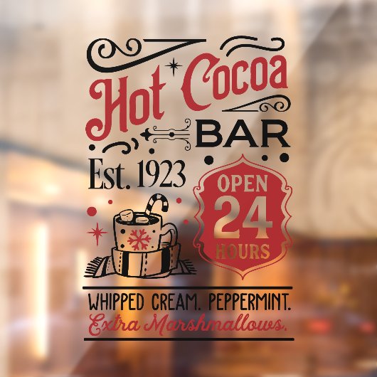 クリスマスホットココアバーワードアート ウィンドウサイン (シート2)