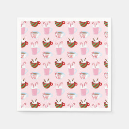 クリスマスホットココアパターン スタンダードカクテルナプキン