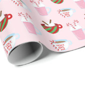 クリスマスホットココアパターン ラッピングペーパー (ロールコーナー)