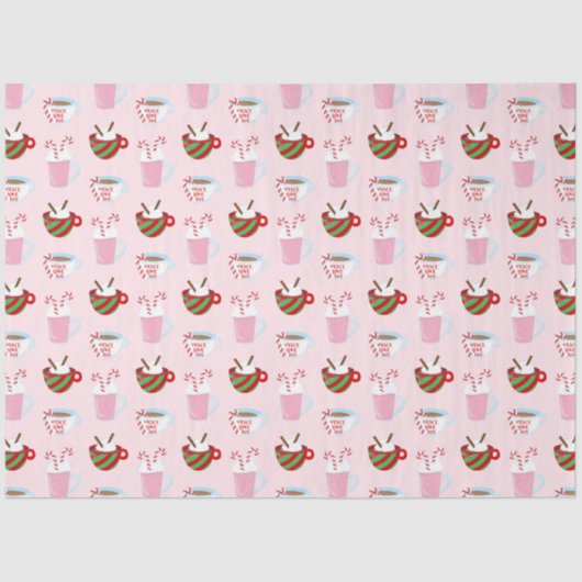 クリスマスホットココアパターン 薄葉紙 (正面)