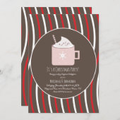 クリスマスホットココアパーティーキャンディケーンブラウン 招待状 (正面/裏面)