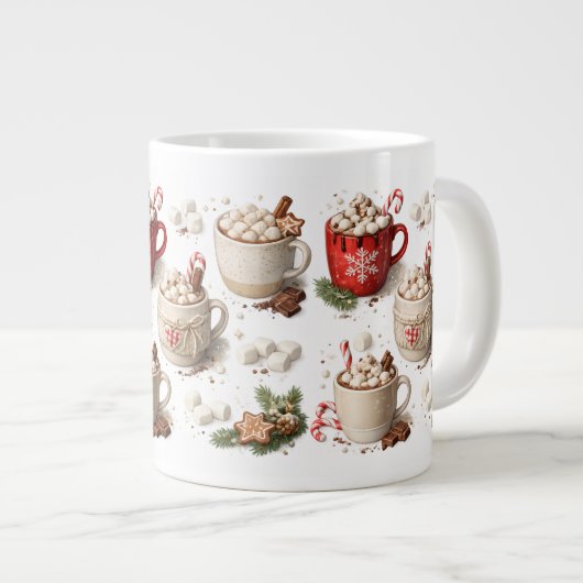 クリスマスホットココアマグ ジャンボコーヒーマグカップ (正面右)