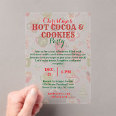 クリスマスホットココア&パターン付きクッキーパーティー アクリル招待状 (インサイチュ (ポータブル))