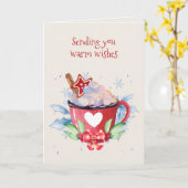 クリスマスホットチョコレートとクッキー カード (黄色い花)