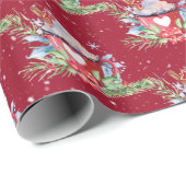 クリスマスホットチョコレートと雪片 ラッピングペーパー (ロールコーナー)