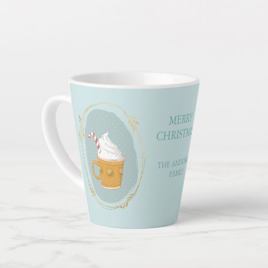 クリスマスホットチョコレートウォーター色 カフェラテマグ (左アングル)