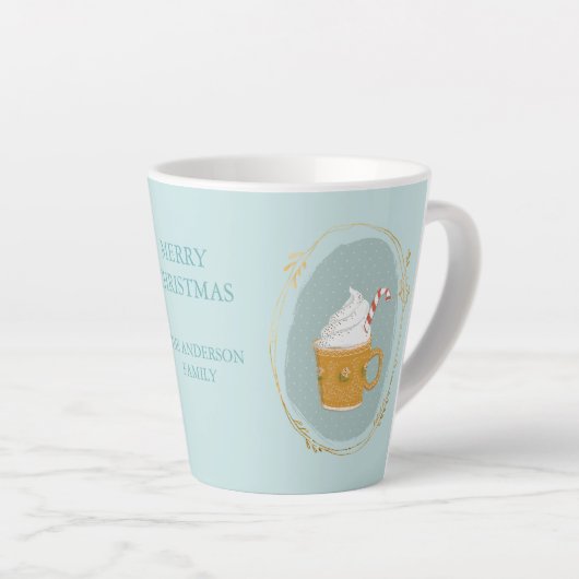 クリスマスホットチョコレートウォーター色 カフェラテマグ (右アングル)