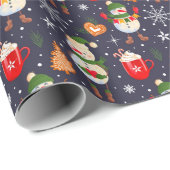 クリスマスホットチョコレートキャンディーケーンジンジャーパン ラッピングペーパー (ロールコーナー)