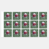 クリスマスホットチョコレートグリーンパーソナライズされたベーキング ラベル (シート)