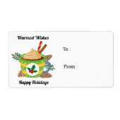 クリスマスホットチョコレートココアグリーンホワイト ラベル (正面)