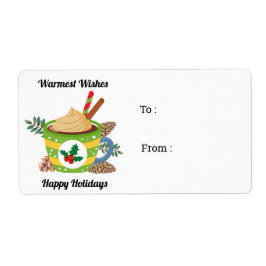 クリスマスホットチョコレートココアグリーンホワイト ラベル