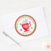 クリスマスホットチョコレートホリデーシール ラウンドシール (封筒)
