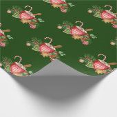 クリスマスホットチョコレートマグカップとオーナメント ラッピングペーパー (角)