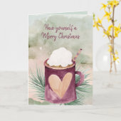 クリスマスホットチョコレートマグ カード (黄色い花)