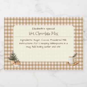 クリスマスホットチョコレートミックスブラウンジンガムのラベル フードラベル