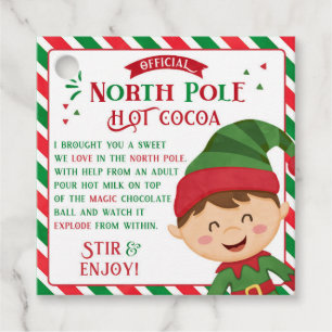 クリスマスホットチョコレート爆弾ギフトラベル 子供へ フェイバータグ