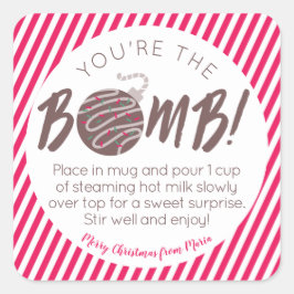 クリスマスホットチョコレート爆弾スススステッカー スクエアシール