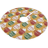 クリスマスホットチョコレート金ゴールド ブラッシュドポリエステルツリースカート (アングル)