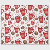 クリスマスホットチョコレート&スイーツラッピング紙 ラッピングペーパー (フラット)