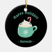 クリスマスホットチョコレート セラミックオーナメント (正面)