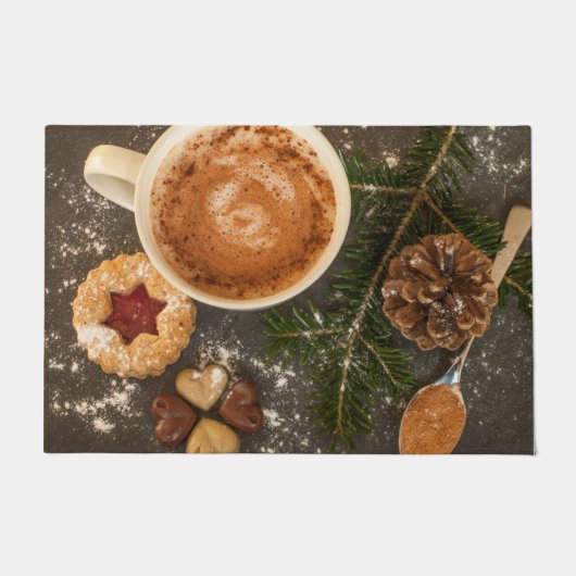 クリスマスホットチョコレート ドアマット (正面)