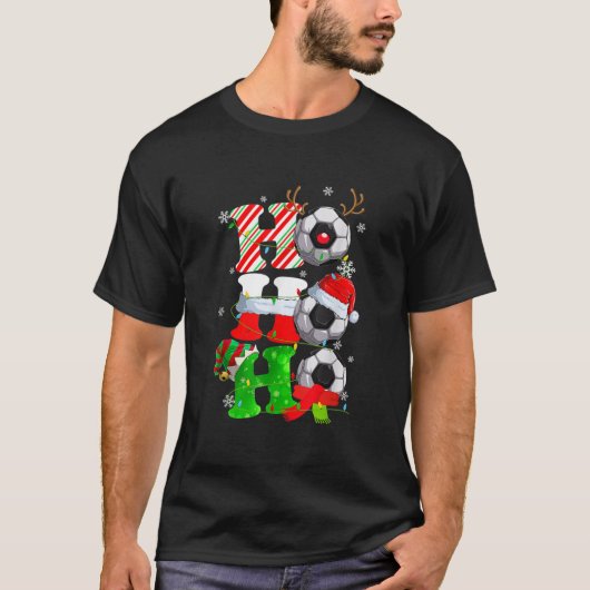 クリスマスホホホホホホホサンタトナカイのサッカーパジャマギ Tシャツ (正面)