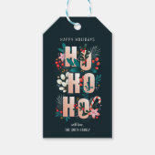 クリスマスホホホホホリー枝キャンディーケーン ギフトタグ (正面)