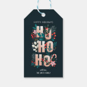 クリスマスホホホホホリー枝キャンディーケーン ギフトタグ (裏面)