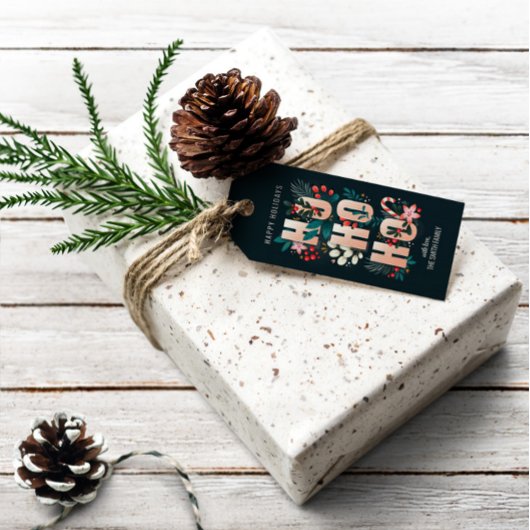 クリスマスホホホホホリー枝キャンディーケーン ギフトタグ