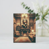 クリスマスホラーサンタAIがアートを生み出す ポストカード (スタンド正面)