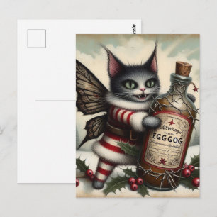 クリスマスホラー子猫フェアリーと卵 ポストカード