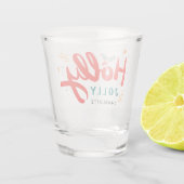 クリスマスホリすてきーおもしろい冬パーソナライズされた名 ショットグラス (裏面)