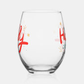 クリスマスホリすてきーおもしろい冬パーソナライズされた名 ステムなしワイングラス (左)