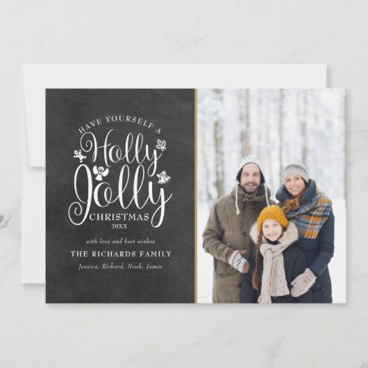 クリスマスホリすてきーのスクリプトChalkboardの写真 シーズンカード (正面)