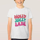 クリスマスホリすてきーのベモダンブグリッタースクリプト トライブレンドTシャツ (正面)