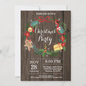 クリスマスホリアディパーティの招待状フローラリース 招待状 (正面)