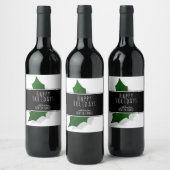 クリスマスホリエレガントーの木のベリーのパーソナル化可能 ワインラベル (ボトル)