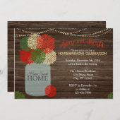 クリスマスホリダメイスンジャー引っ越し祝いパーティー招待状 招待状 (正面/裏面)