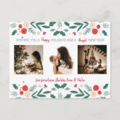 クリスマスホリディアイビーベリー3枚フォトカード ポストカード (正面)