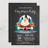 クリスマスホリディパーティの招待状サンタクロース 招待状 (正面/裏面)