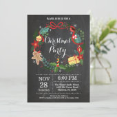 クリスマスホリディパーティの招待状フローラリース 招待状 (スタンド正面)
