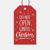 クリスマスホリデイまで開かないレタリング ギフトタグ (正面)