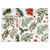 クリスマスホリデイズパインレッドベリーボタニカル ラージペーパーバッグ (正面)