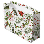 クリスマスホリデイズパインレッドベリーボタニカル ラージペーパーバッグ (裏面アングル)