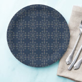 クリスマスホリデエレガントィクラシックネイビーブルー ペーパープレート