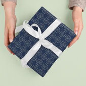 クリスマスホリデエレガントィクラシックネイビーブルー ラッピングペーパーシート